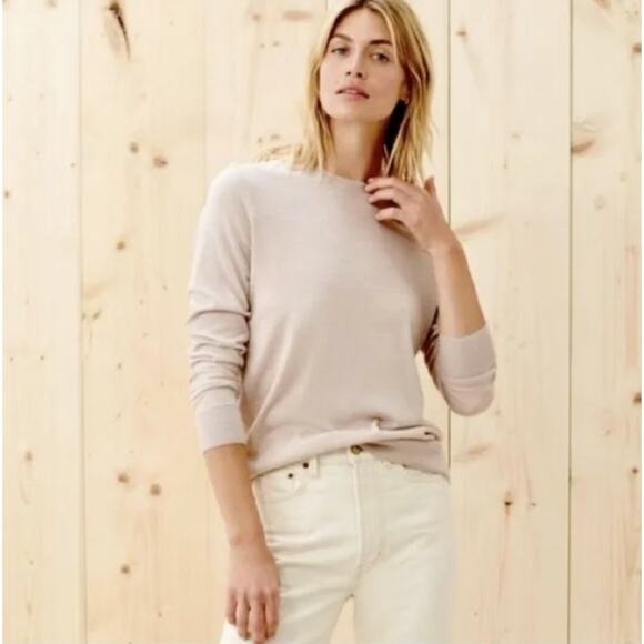 JENNI KAYNE Hudson Crewneck Sweater Merino Wool Taupe Tan Gray Sz XXL {M47} - Picture 1 of 5